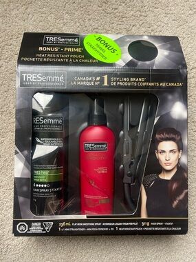 BNIB TRESemmé Styling Set with Black Flat Iron and Red Smoothing Spray
